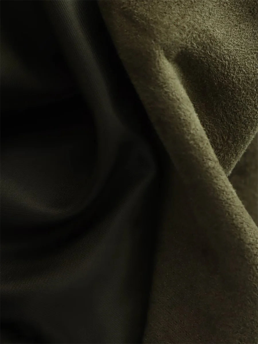 Women's Army Elegant Bomber Jackets Coats Fashion Turn-down Collar Long Sleeve Loose Coats Vintage Female Outerwear Chic Tops