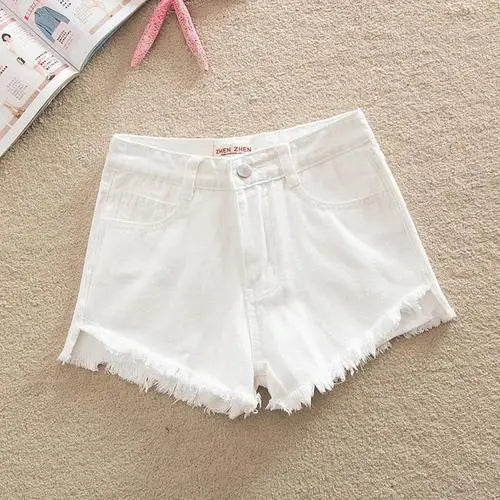 Wholesale New Women Girls Pockets Denim Short Pants Shorts Fashion Summer Raw Edge Unedged Zipper Jeans Casual Shorts