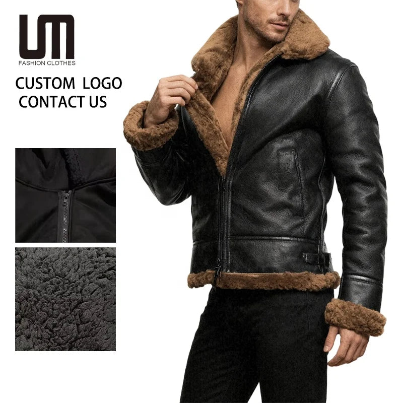 OEM Service Wholesale New Design Winter Men Warm Thick Fur Windproof Long Coat Plus Size Jacket