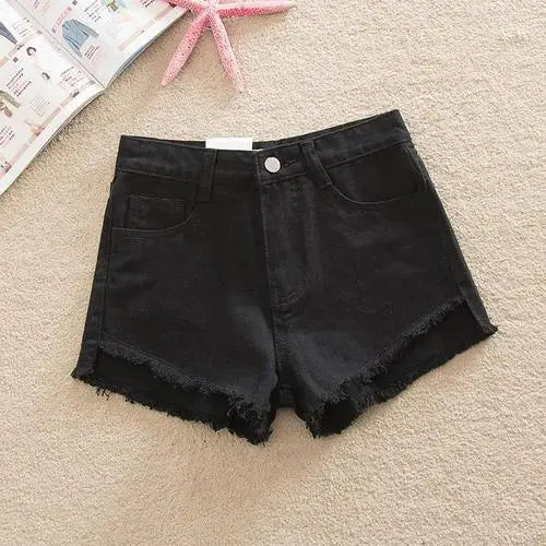 Wholesale New Women Girls Pockets Denim Short Pants Shorts Fashion Summer Raw Edge Unedged Zipper Jeans Casual Shorts