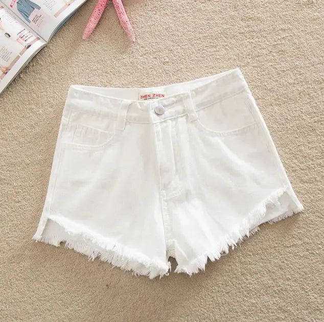 Wholesale New Women Girls Pockets Denim Short Pants Shorts Fashion Summer Raw Edge Unedged Zipper Jeans Casual Shorts