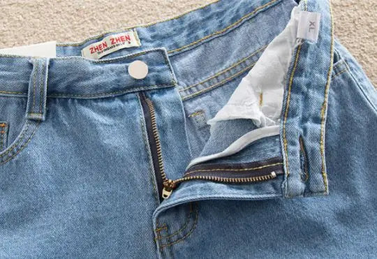 Wholesale New Women Girls Pockets Denim Short Pants Shorts Fashion Summer Raw Edge Unedged Zipper Jeans Casual Shorts