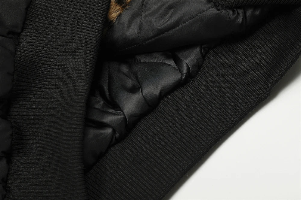 2025 Winter Vintage Thick Jackets Men‘s Fur Collar Warm Hooded Parkas Jacket Y2K Cotton Padded Coats Hip Hop Streetwear