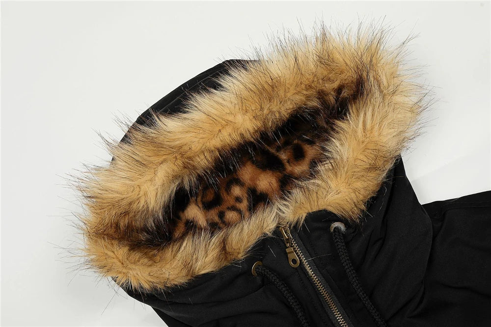 2025 Winter Vintage Thick Jackets Men‘s Fur Collar Warm Hooded Parkas Jacket Y2K Cotton Padded Coats Hip Hop Streetwear