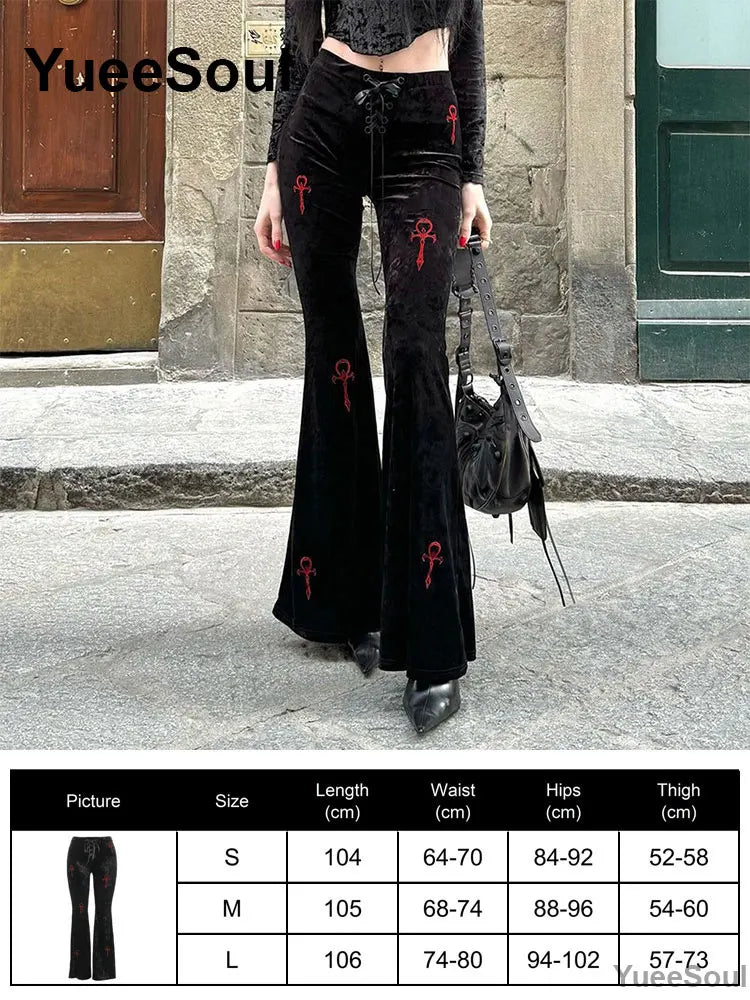 Gothic Emo Alt Women Pants Techwear Hippie Baggy Trousers Mom Goth Punk Black Cargo Pants Cyber Y2k Pants Academic Dark Clothes