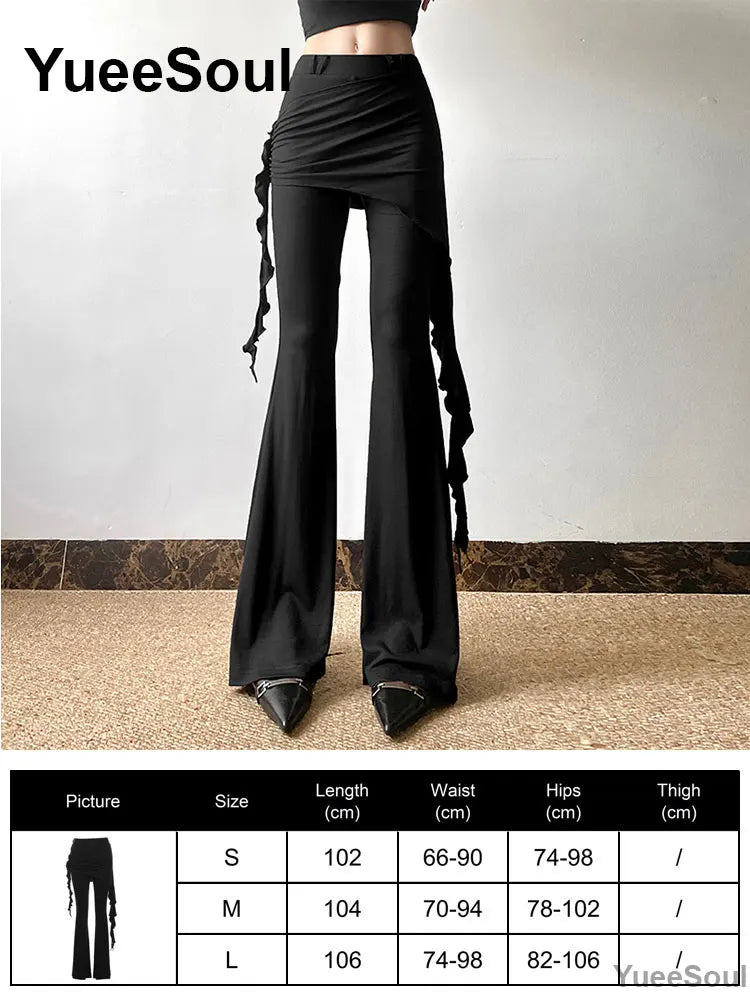Gothic Emo Alt Women Pants Techwear Hippie Baggy Trousers Mom Goth Punk Black Cargo Pants Cyber Y2k Pants Academic Dark Clothes