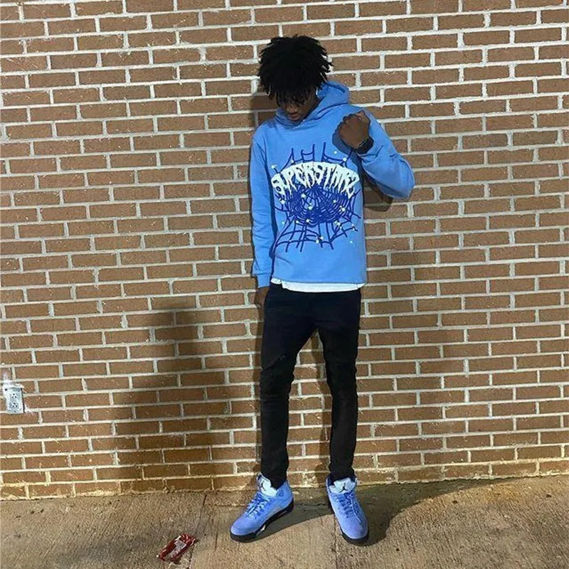 Streetwear Y2K Hoodies Men Harajuku Hip Hop Graphic Printing Loose Sweatshirts Women 2024 Punk Rock Gothic Clothes Tops Pants