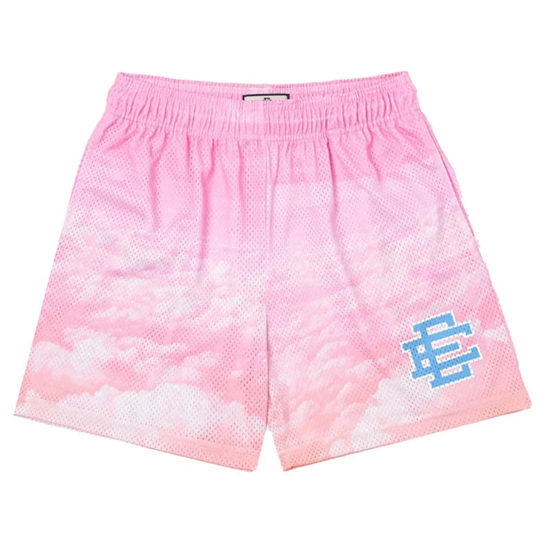 2025 New Summer EE Eric Emanuel  Basic Mesh Short Classic Floral Printed Gym Shorts Men's Gym Basketball Sports Beach Shorts