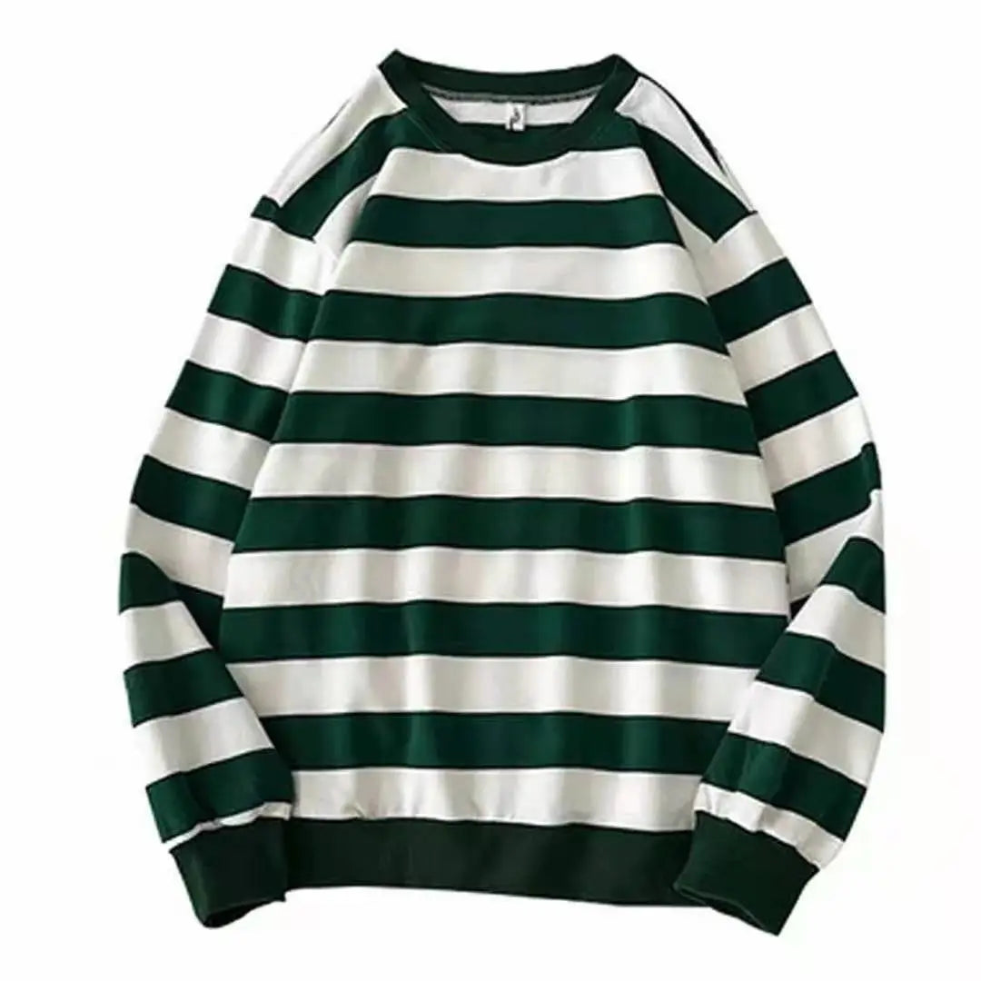 Striped Sweatshirts Mens Casual Shirts O Neck Striped Sweatshirts Long Sleeves Pullovers Men Loose Tops Red White Stripes Shirt