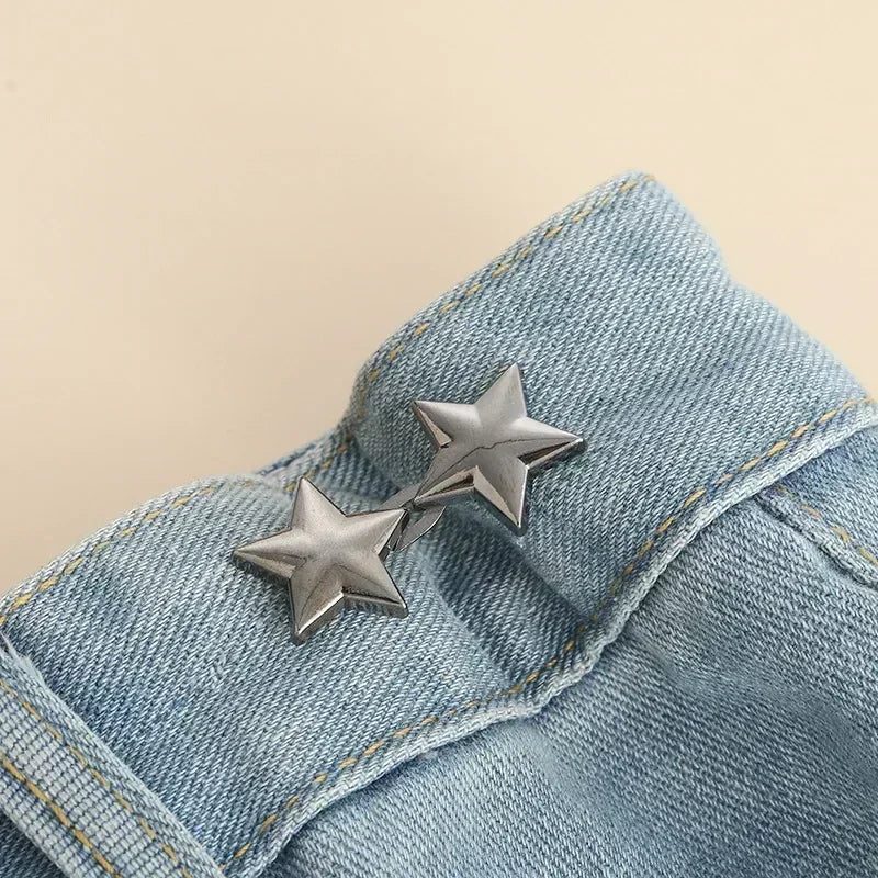Mental Star Belt Adjustable Seamless Invisible Waistband Buckle Jeans Waist Tightening Tool Fashion Luxury Decoration Accessory