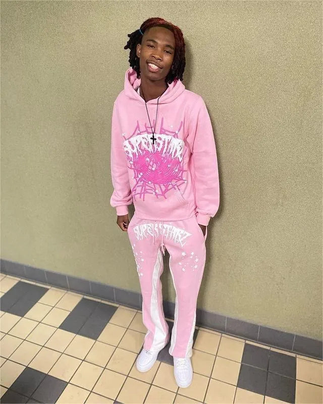 Streetwear Y2K Hoodies Men Harajuku Hip Hop Graphic Printing Loose Sweatshirts Women 2024 Punk Rock Gothic Clothes Tops Pants