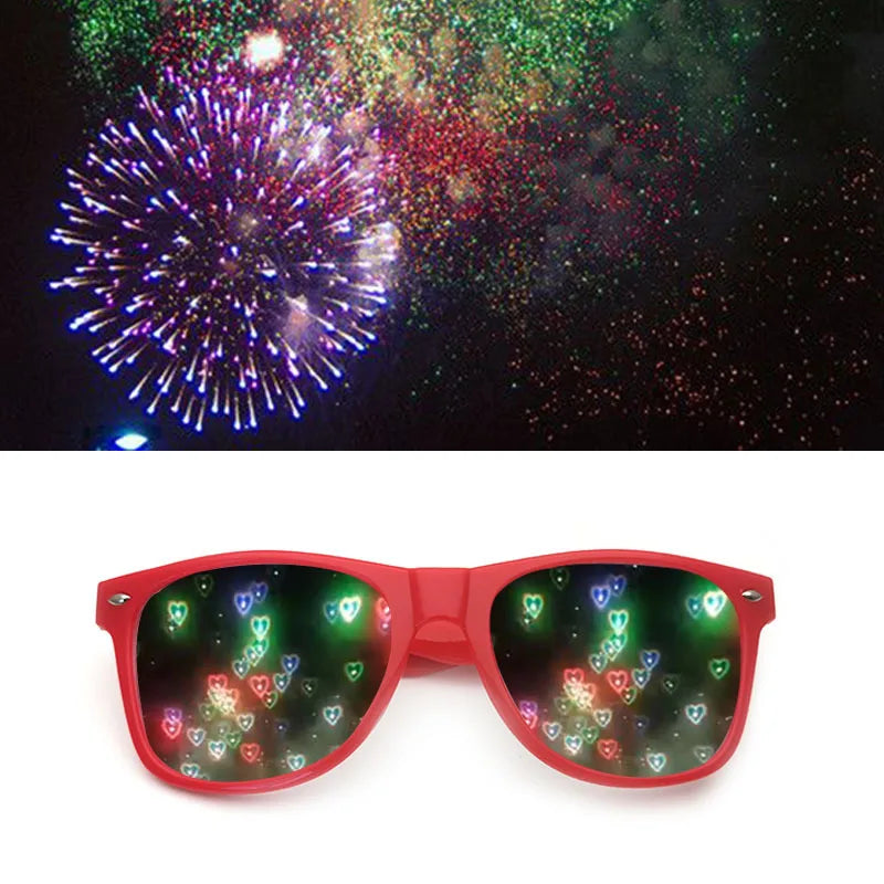 Premium Diffraction 3D Prism Raves Glasses Plastic for Fireworks Display Laser Shows Rainbow Gratings Glasses Colorful  Gift