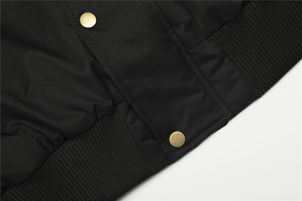 2025 Winter Vintage Thick Jackets Men‘s Fur Collar Warm Hooded Parkas Jacket Y2K Cotton Padded Coats Hip Hop Streetwear