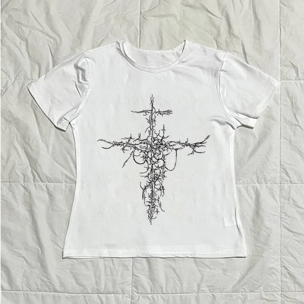 Sleeveless emo Sling Vintage Gothic Y2K Woman Halter Tops 90s Emo Harajuku Slim Punk Aesthetic Crop Tops Hot Girl Grung