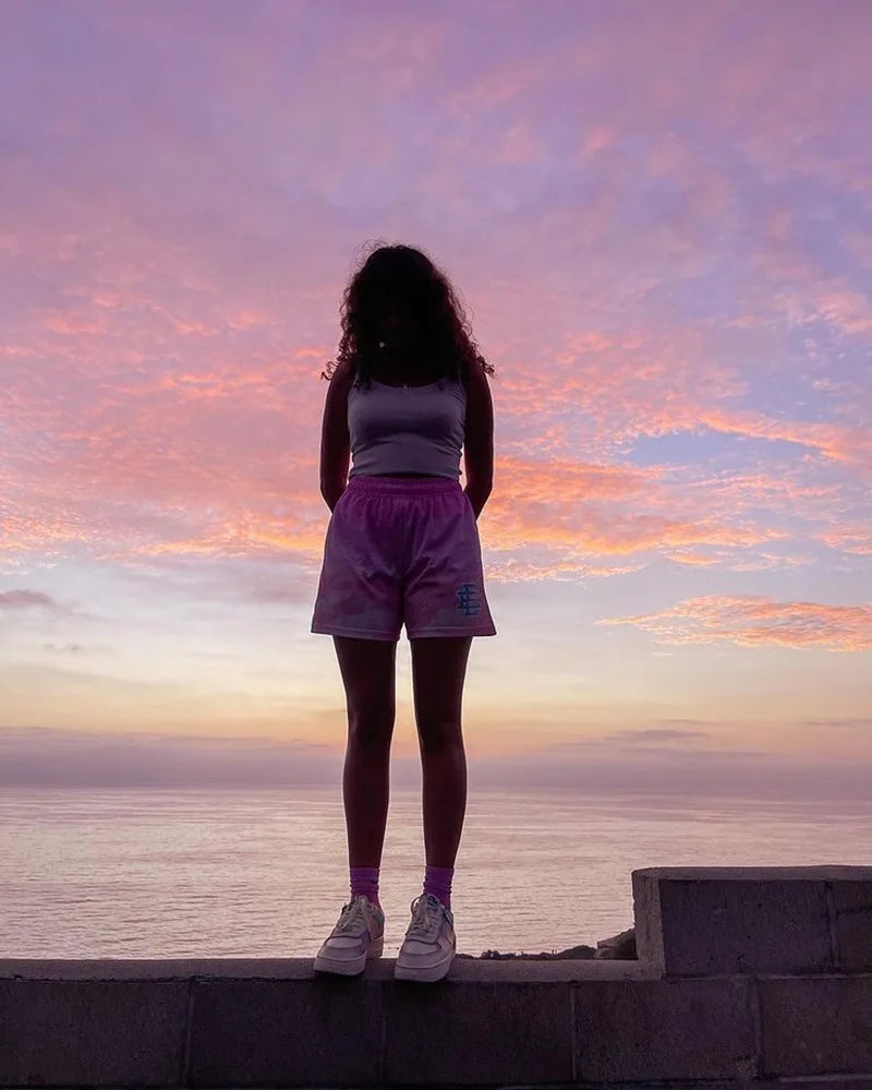 2025 New Summer EE Eric Emanuel  Basic Mesh Short Classic Floral Printed Gym Shorts Men's Gym Basketball Sports Beach Shorts