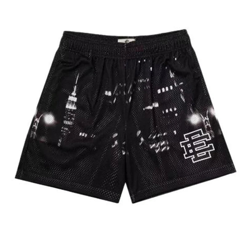 2025 New Summer EE Eric Emanuel  Basic Mesh Short Classic Floral Printed Gym Shorts Men's Gym Basketball Sports Beach Shorts