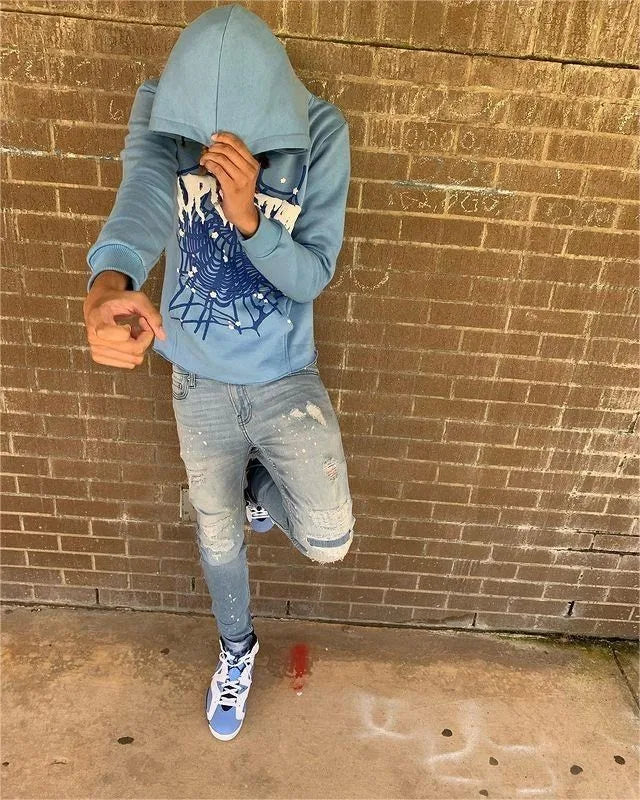 Streetwear Y2K Hoodies Men Harajuku Hip Hop Graphic Printing Loose Sweatshirts Women 2024 Punk Rock Gothic Clothes Tops Pants