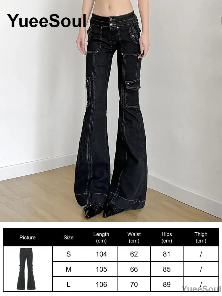 Gothic Emo Alt Women Pants Techwear Hippie Baggy Trousers Mom Goth Punk Black Cargo Pants Cyber Y2k Pants Academic Dark Clothes