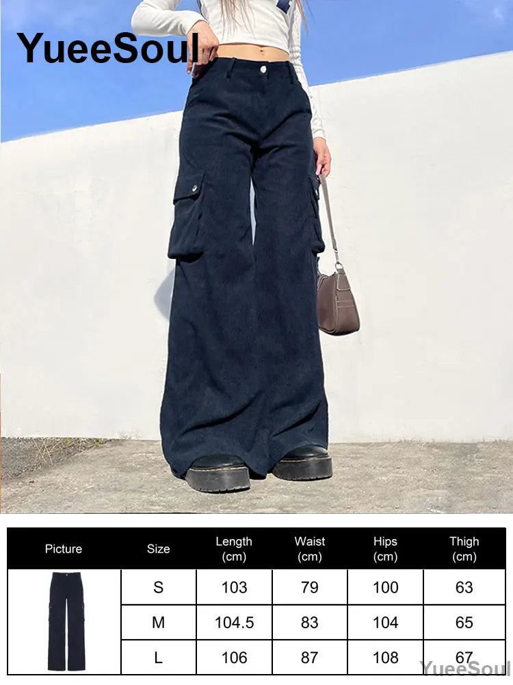 Gothic Emo Alt Women Pants Techwear Hippie Baggy Trousers Mom Goth Punk Black Cargo Pants Cyber Y2k Pants Academic Dark Clothes