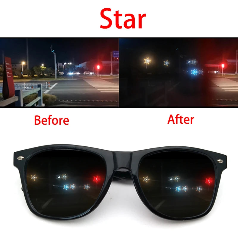 Premium Diffraction 3D Prism Raves Glasses Plastic for Fireworks Display Laser Shows Rainbow Gratings Glasses Colorful  Gift