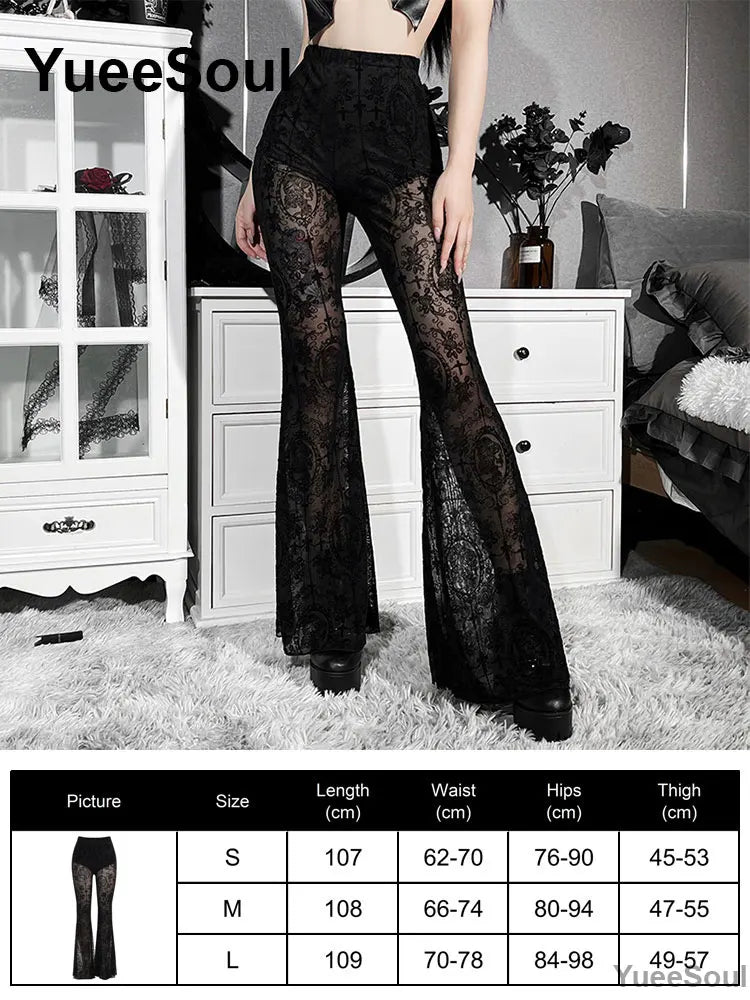 Gothic Emo Alt Women Pants Techwear Hippie Baggy Trousers Mom Goth Punk Black Cargo Pants Cyber Y2k Pants Academic Dark Clothes