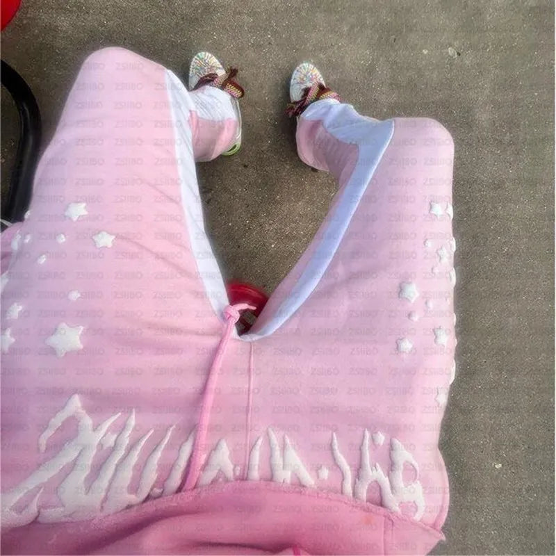 Streetwear Y2K Hoodies Men Harajuku Hip Hop Graphic Printing Loose Sweatshirts Women 2024 Punk Rock Gothic Clothes Tops Pants