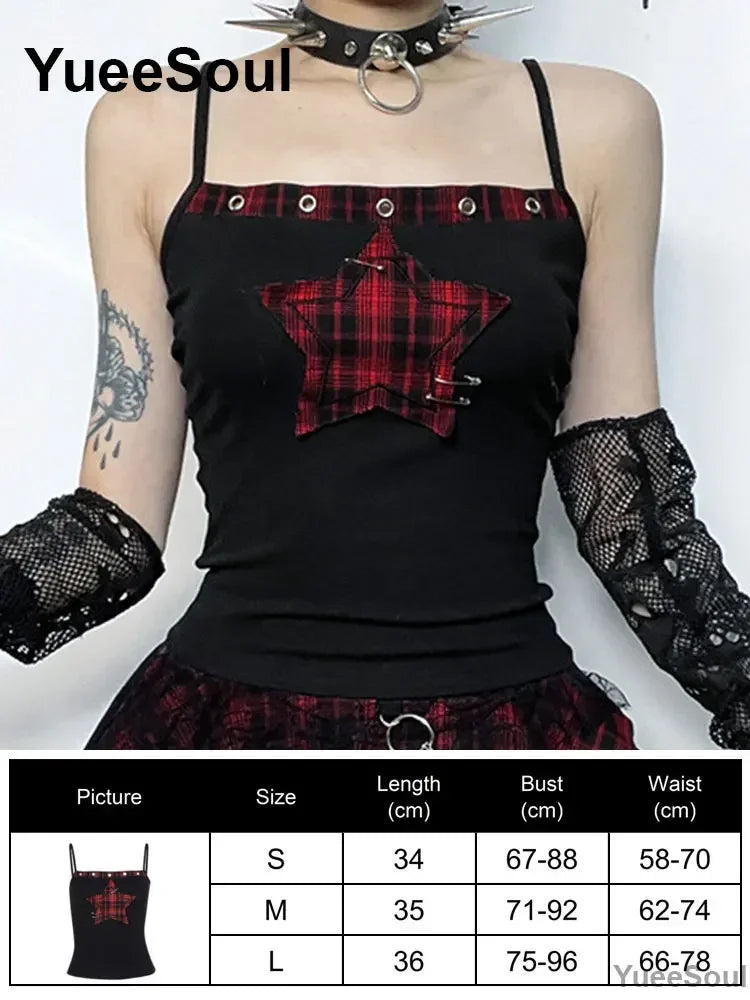 Gothic Lace Mesh Crop Tops Black Sexy Spaghetti Strap Corset Tops Goth Punk Grunge Fairy Core Halloween Y2K Aesthetic Clothes