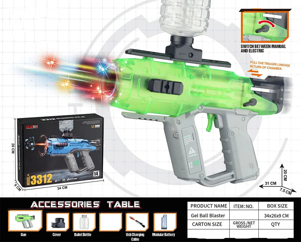 Electric gel ball blaster toy gun for birthday outdoor shooting game