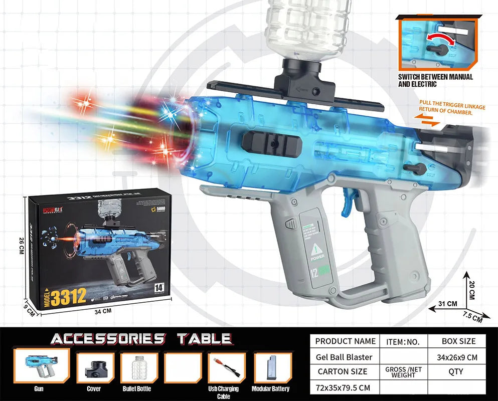 Electric gel ball blaster toy gun for birthday outdoor shooting game