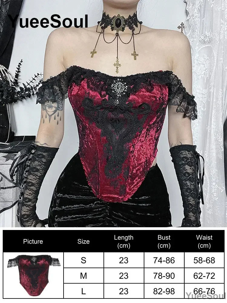 Gothic Lace Mesh Crop Tops Black Sexy Spaghetti Strap Corset Tops Goth Punk Grunge Fairy Core Halloween Y2K Aesthetic Clothes