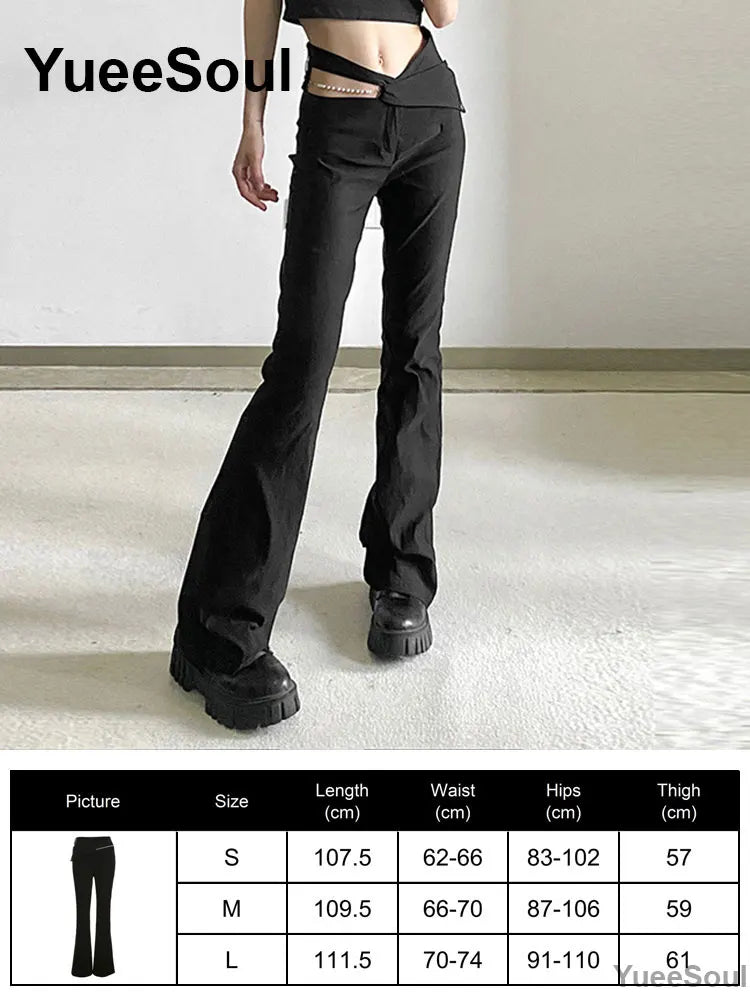 Gothic Emo Alt Women Pants Techwear Hippie Baggy Trousers Mom Goth Punk Black Cargo Pants Cyber Y2k Pants Academic Dark Clothes