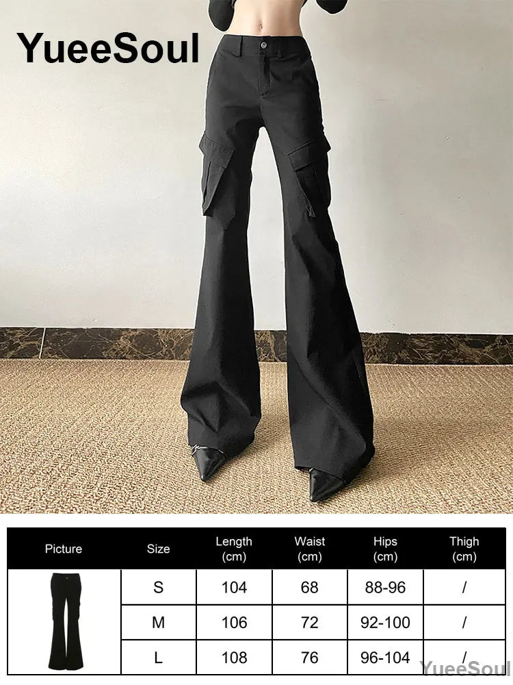 Gothic Emo Alt Women Pants Techwear Hippie Baggy Trousers Mom Goth Punk Black Cargo Pants Cyber Y2k Pants Academic Dark Clothes