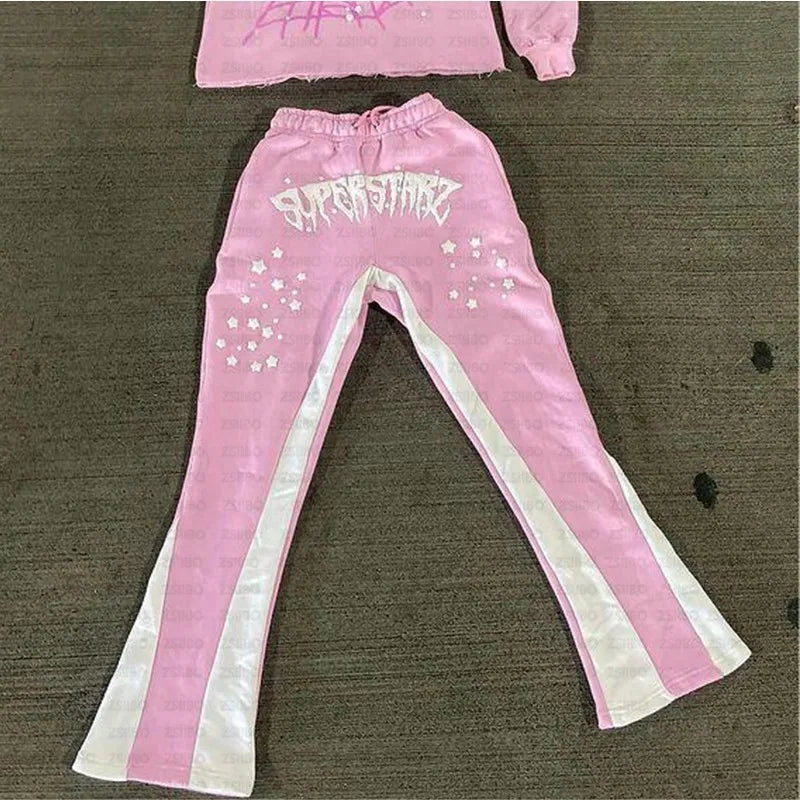 Streetwear Y2K Hoodies Men Harajuku Hip Hop Graphic Printing Loose Sweatshirts Women 2024 Punk Rock Gothic Clothes Tops Pants