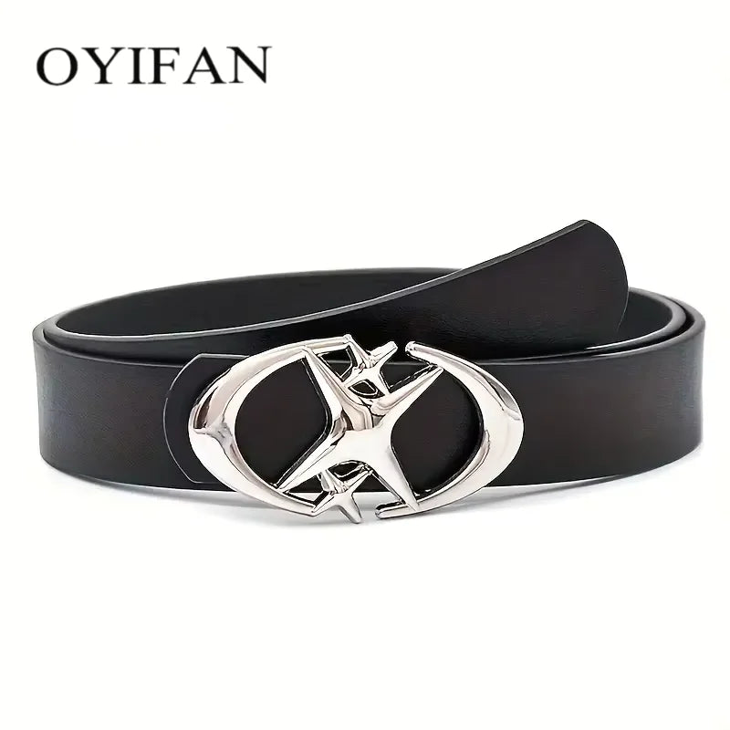 Men's Belt Punk Star Buckle Belt Design Cross Metal Vintage Gothic Men Women Y2K Belt Pu Leather Belt Pants Jeans Neutral Belts