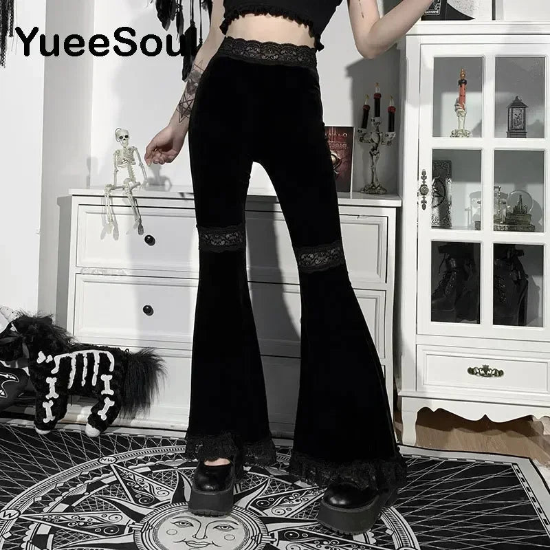 Gothic Emo Alt Women Pants Techwear Hippie Baggy Trousers Mom Goth Punk Black Cargo Pants Cyber Y2k Pants Academic Dark Clothes